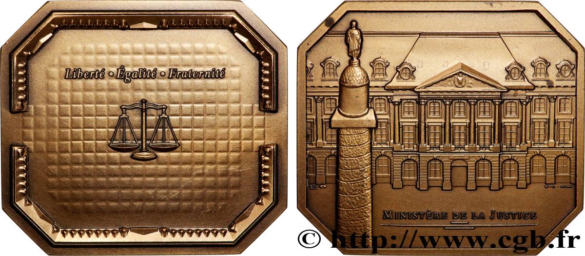 CINQUIÈME RÉPUBLIQUE Médaille, Ministère de la justice  SUP