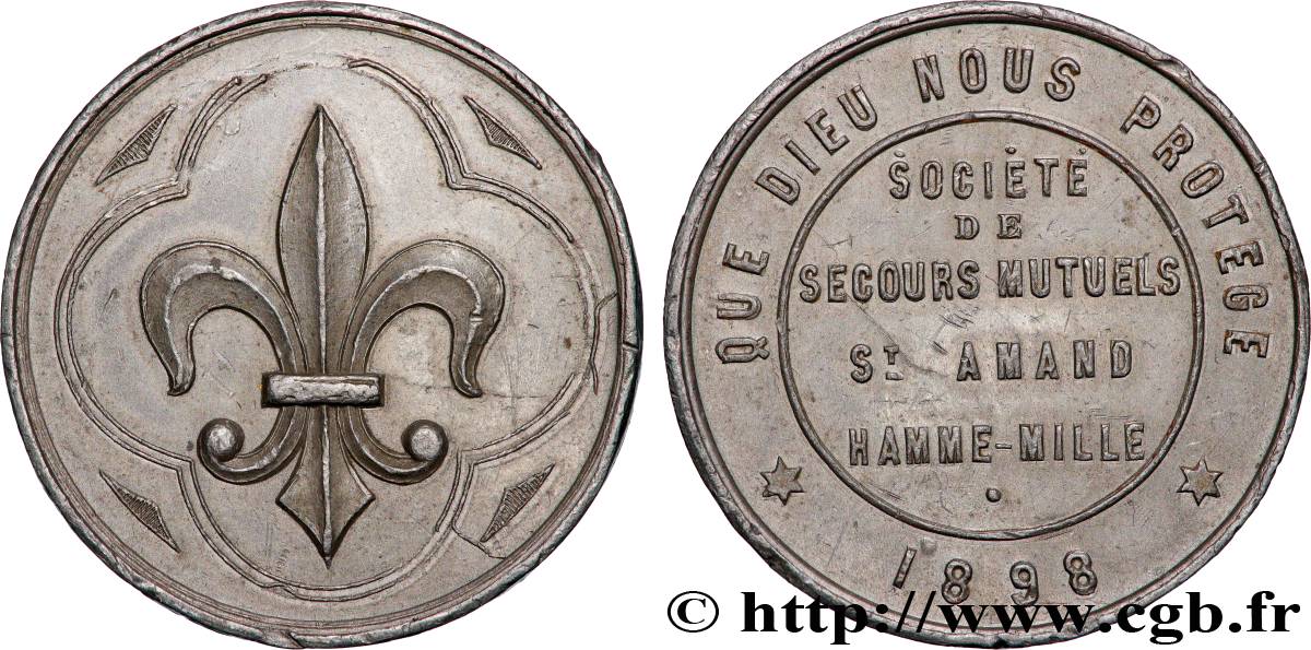 ASSURANCES Médaille, Société de secours mutuels, Saint Amand, Hamme-ville AU