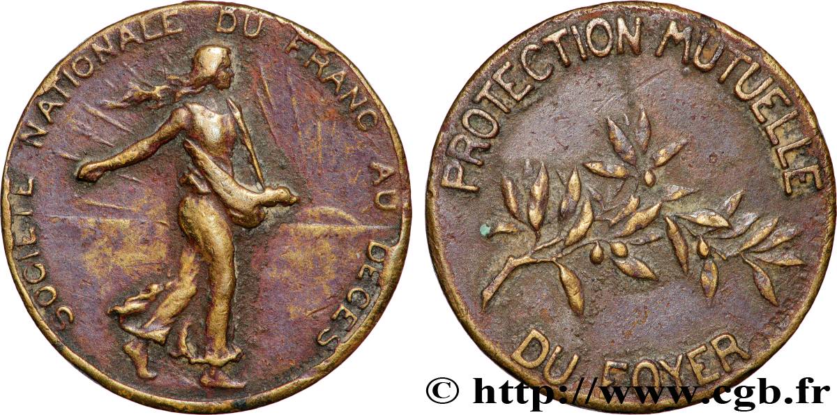 LES ASSURANCES Médaille, Société nationale du Franc au décès fSS