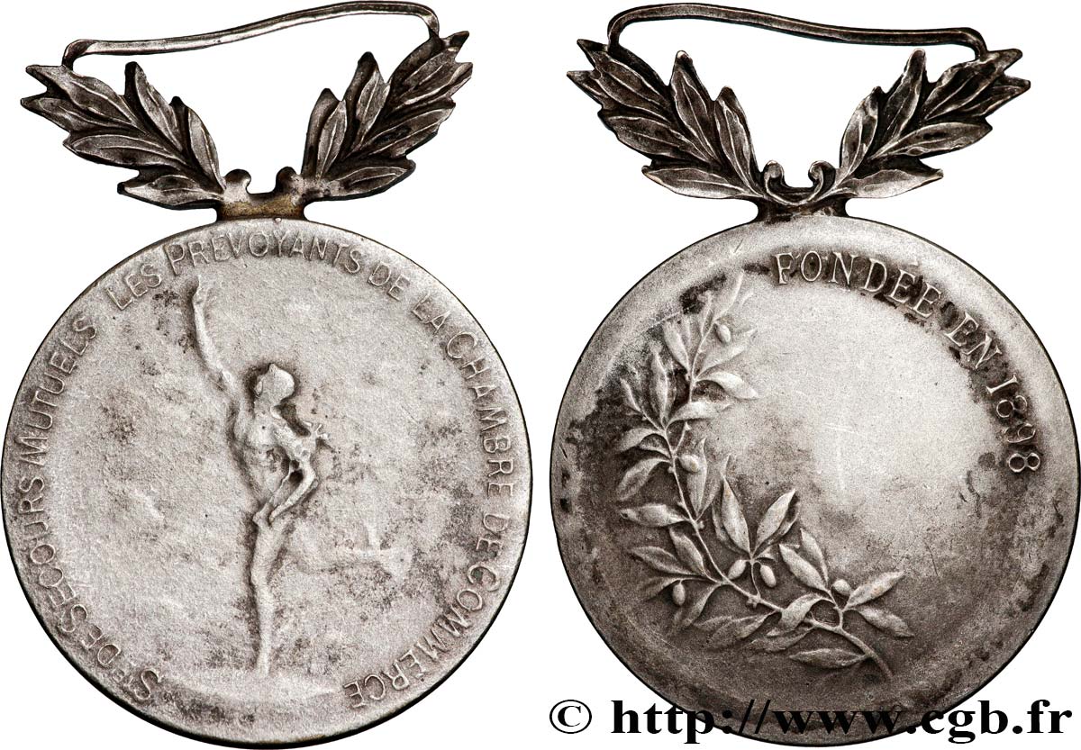 ASSURANCES Médaille, Société de secours mutuels, Les prévoyants de la Chambre de commerce TB+/TTB