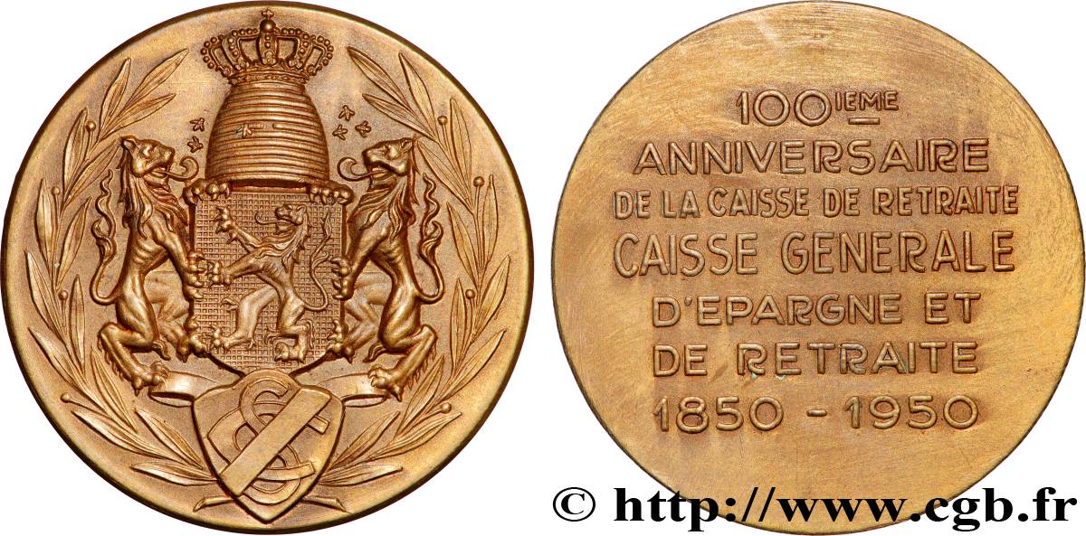 LES ASSURANCES Médaille, Centenaire de la Caisse générale d’épargne et de retraite SPL