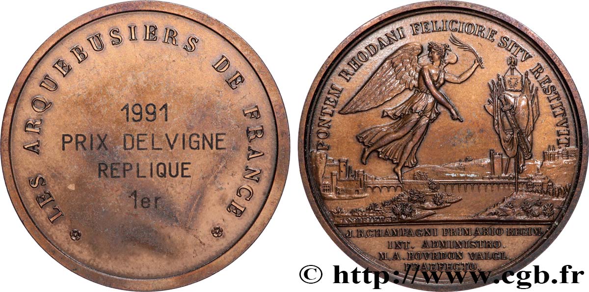 CINQUIÈME RÉPUBLIQUE Médaille, Les arquebusiers de France, Prix Delvigne  TTB+