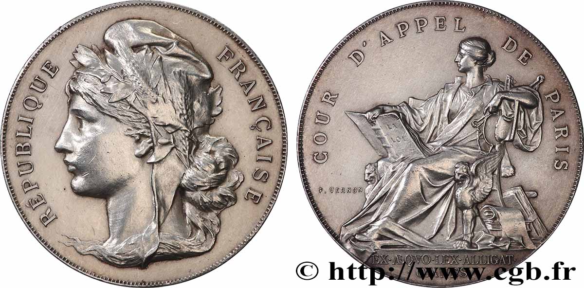 TROISIÈME RÉPUBLIQUE Médaille, Cour d’appel de Paris TTB+