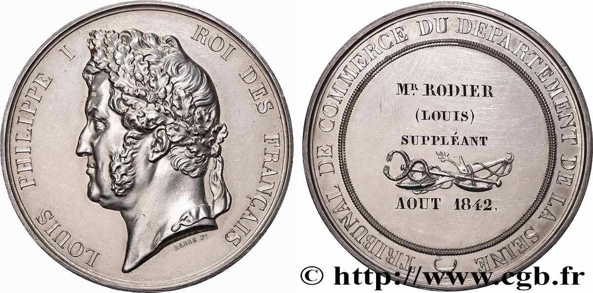LOUIS-PHILIPPE Ier Médaille, Tribunal de commerce de la Seine, Suppléant SUP