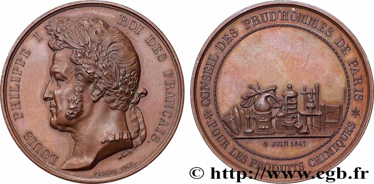 LOUIS-PHILIPPE Ier Médaille, Conseil des prud hommes, Pour les produits chimiques SUP+