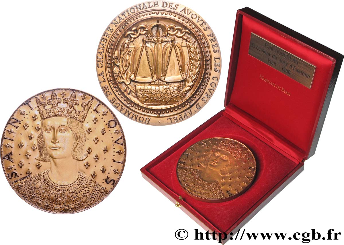 FUNFTE FRANZOSISCHE REPUBLIK Médaille, Saint Louis, Hommage de la chambre nationale des avoues près les cours d’appel VZ