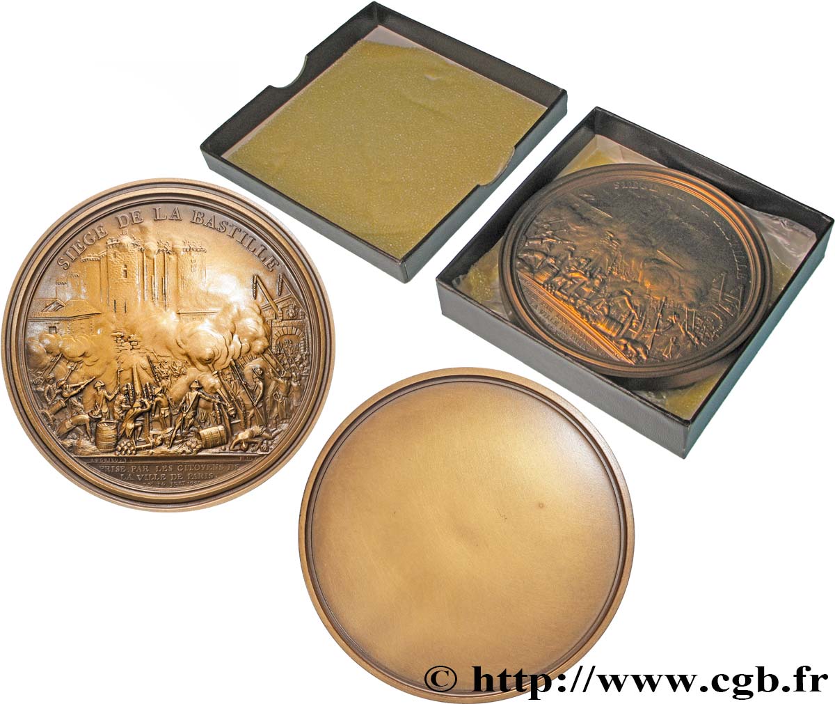 LOUIS XVI Médaille uniface, Siège de la Bastille, refrappe AU