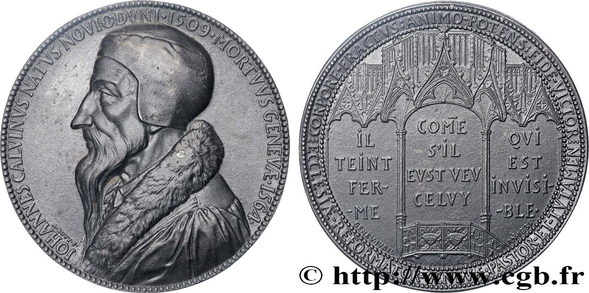 SUISSE - RÉPUBLIQUE DE GENÈVE Médaille, TriCentenaire de la réforme, Jean Calvin SUP
