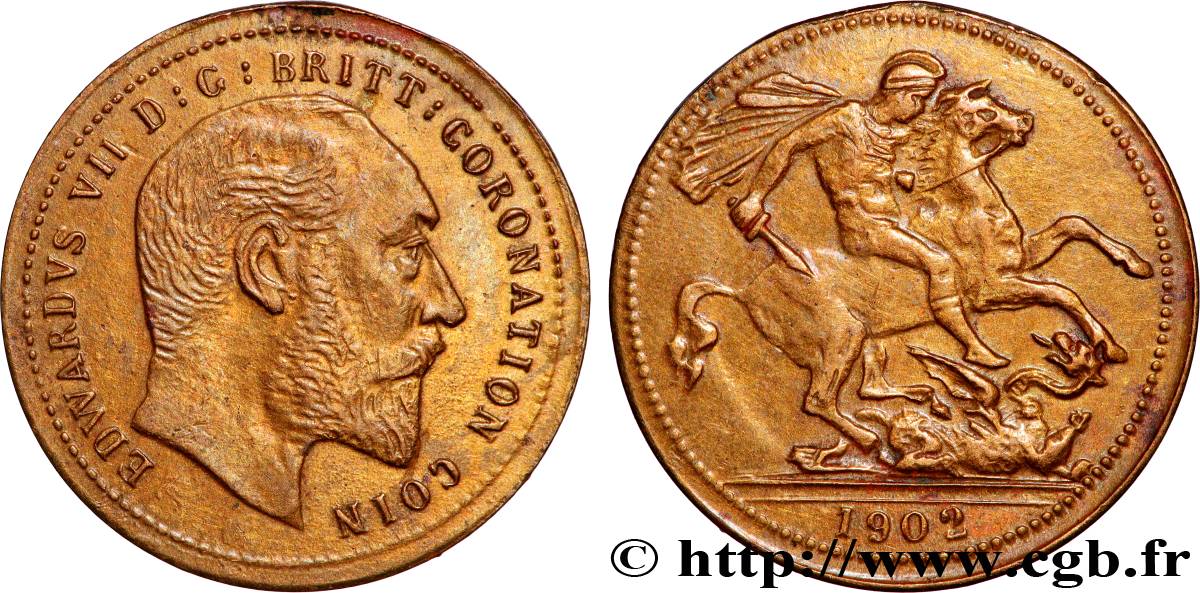 GRANDE-BRETAGNE - ÉDOUARD VII Médaille, Couronnement TTB