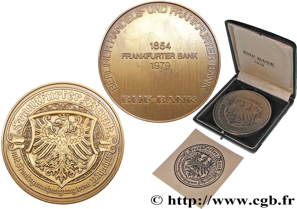 DEUTSCHLAND Médaille, 125e anniversaire de la fondation de la banque de Francfort VZ