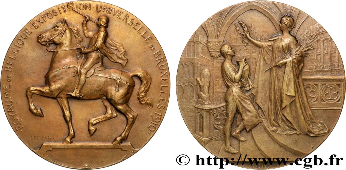 BELGIUM - KINGDOM OF BELGIUM - ALBERT I Médaille, Exposition Universelle de Bruxelles AU