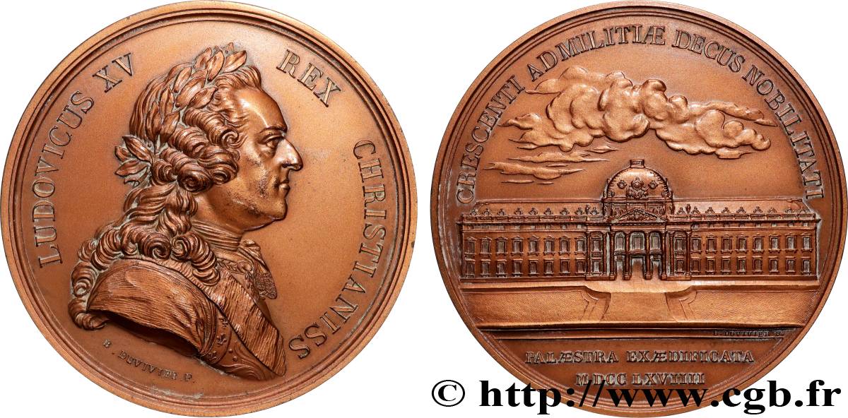 LOUIS XV DIT LE BIEN AIMÉ Médaille, Fondation de l’École supérieure de Guerre, refrappe TTB+