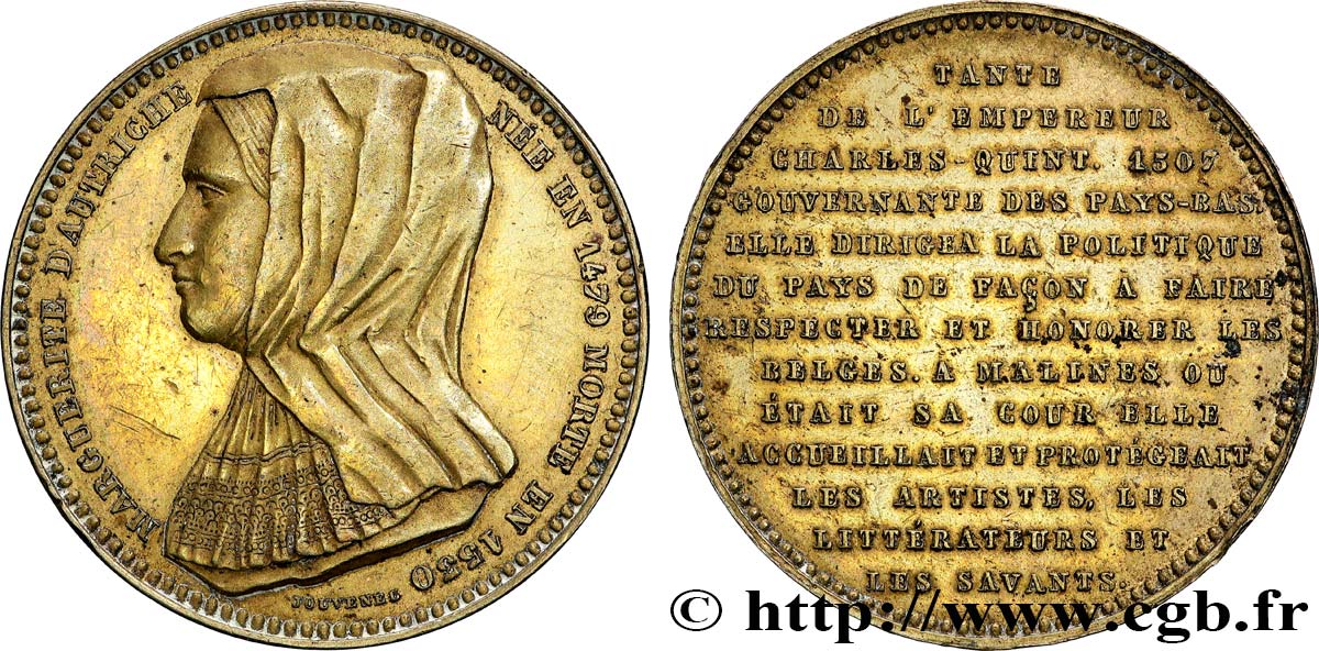 BÉLGICA Médaille, Marguerite d’Autriche MBC