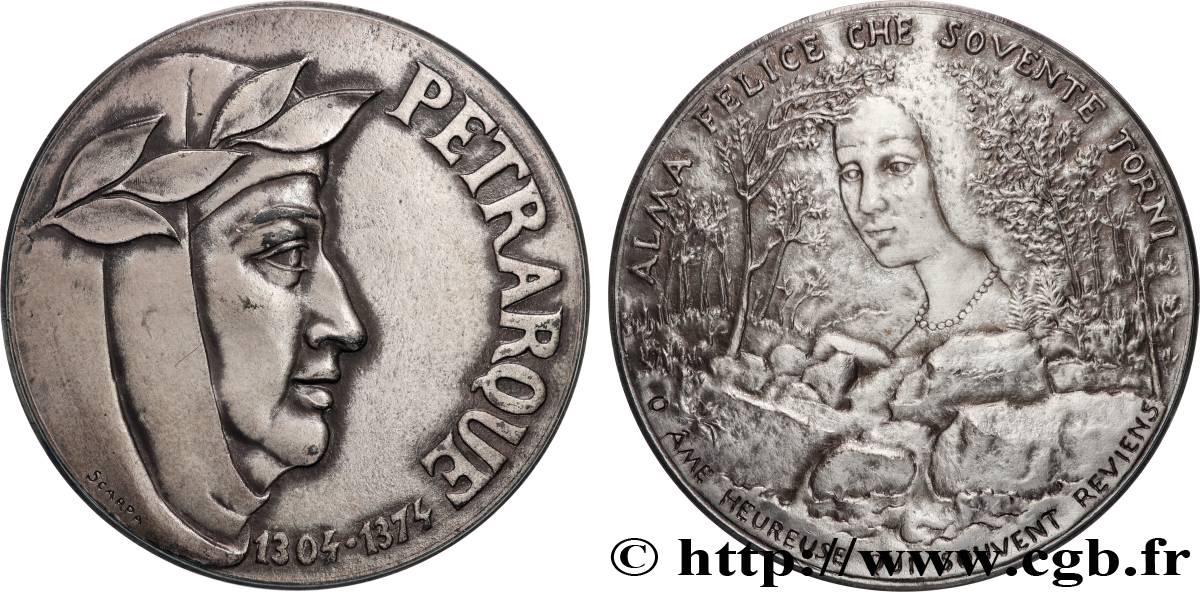 CINQUIÈME RÉPUBLIQUE Médaille, François Pétrarque, n°49 SUP