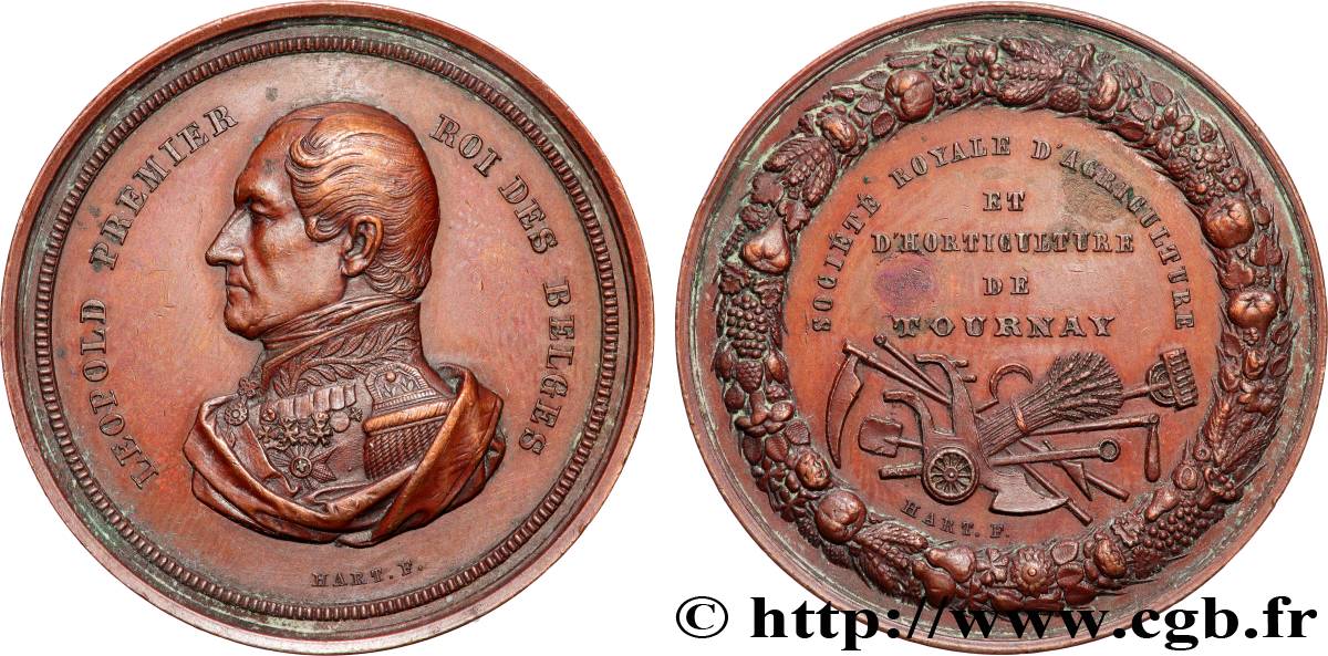 BELGIQUE - ROYAUME DE BELGIQUE - LÉOPOLD Ier Médaille, Société royale d’agriculture et d’horticulture  fVZ