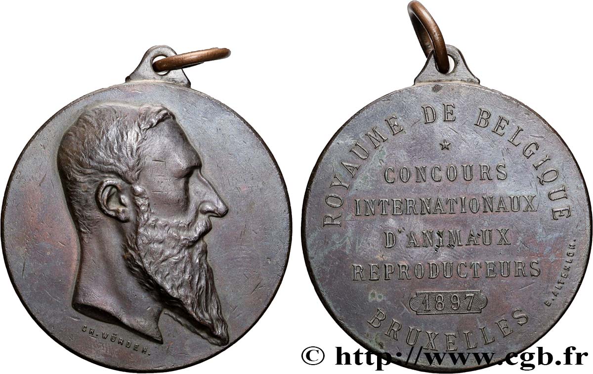 BELGIQUE - ROYAUME DE BELGIQUE - LÉOPOLD II Médaille, Concours internationaux d’animaux reproducteurs MBC