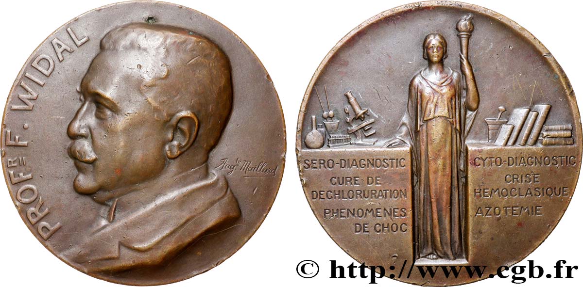 TROISIÈME RÉPUBLIQUE Médaille, Docteur Professeur F. Widal TTB+/TTB
