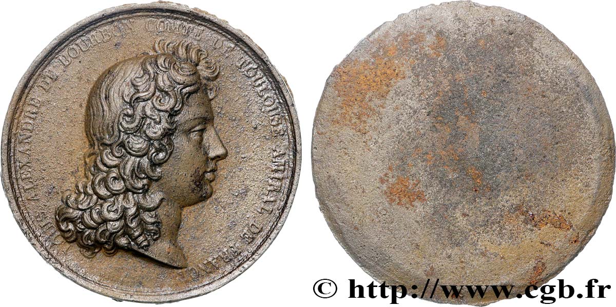 LOUIS-ALEXANDRE DE BOURBON Médaille, Galvanoplastie, Portrait de Louis-Alexandre de Bourbon TTB