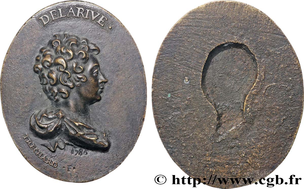 LOUIS XVI Médaillon, Jean Larive par Tréchard TTB+