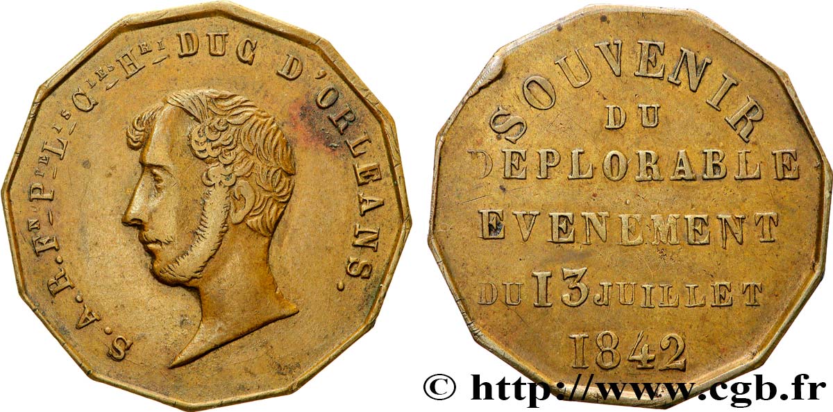 LOUIS-PHILIPPE Ier Médaillette, Ferdinand Philippe, Duc d&nbsp;Orléans TTB