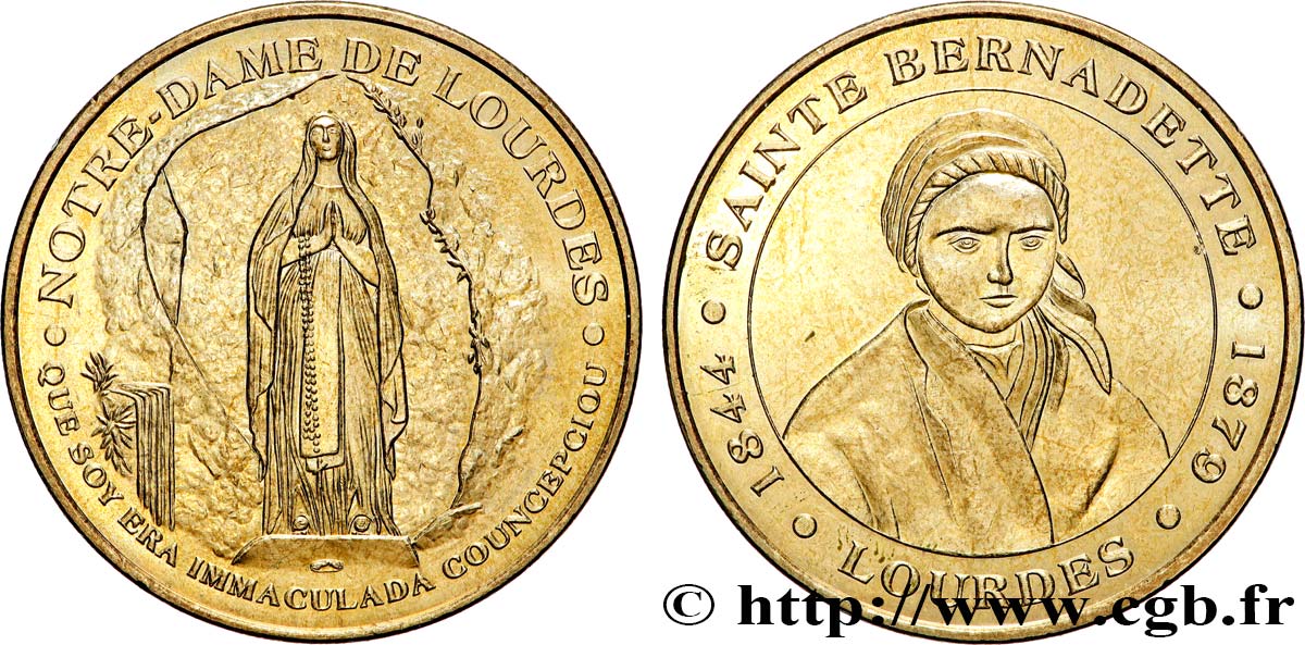 TOURISTIC MEDALS Médaille touristique, Notre Dame de Lourdes, Sainte Bernadette MBC+