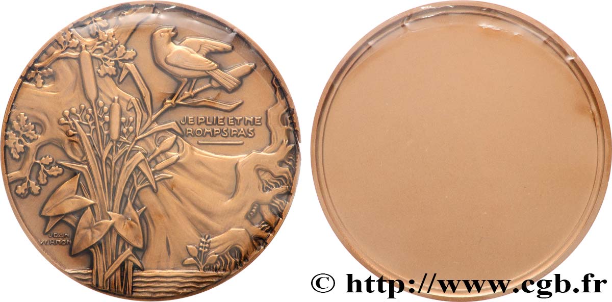 LITTÉRATURE : ÉCRIVAINS/ÉCRIVAINES - POÈTES Médaille, Le chêne et le roseau, refrappe SPL