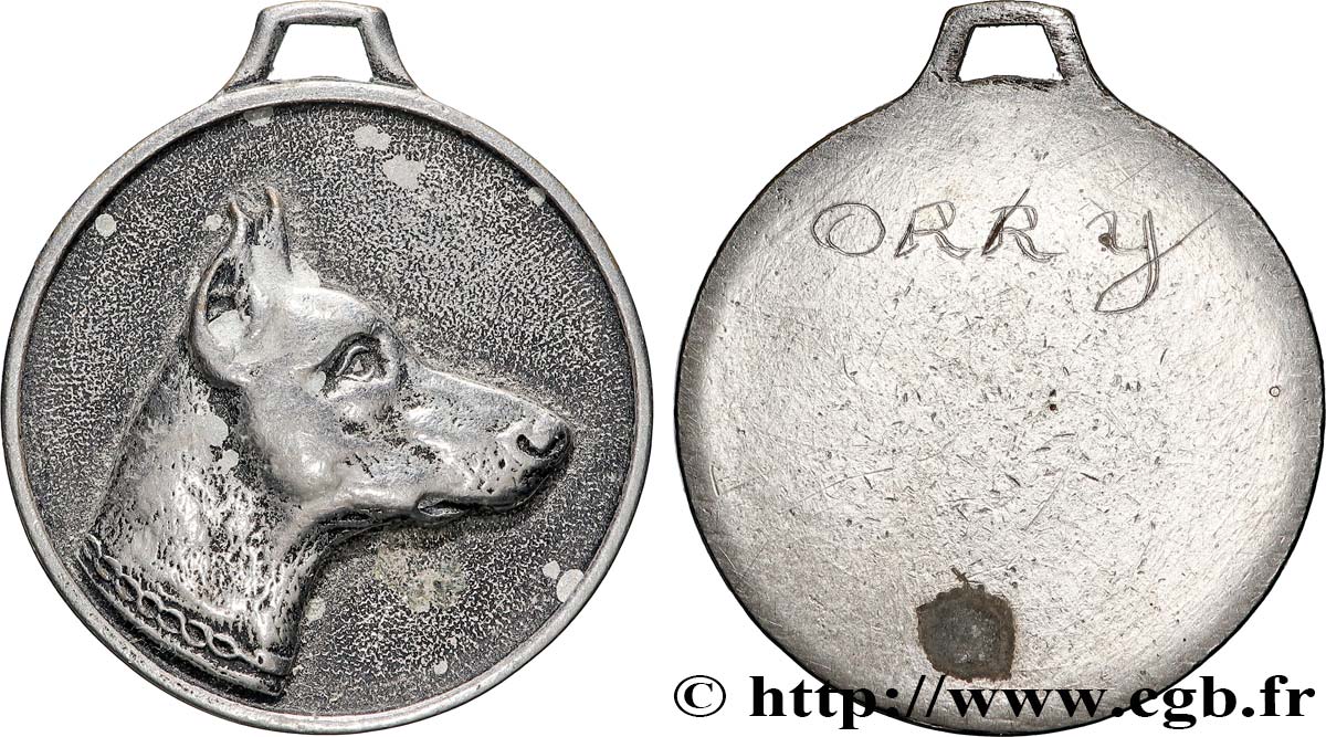 ANIMAUX Médaille, Doberman TTB