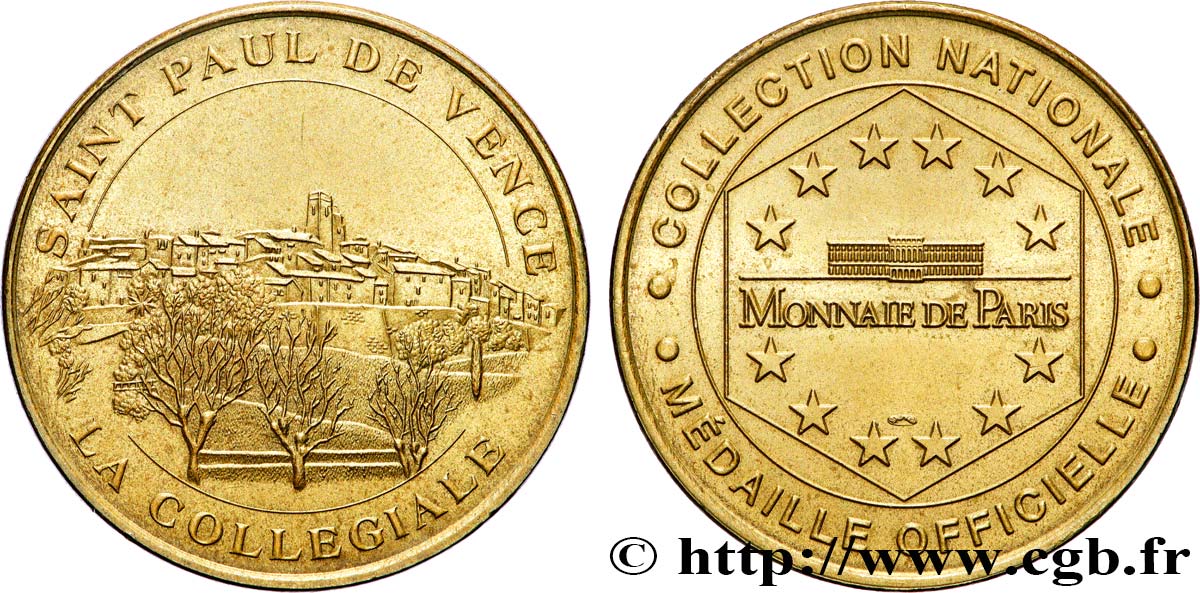 MÉDAILLES TOURISTIQUES Médaille touristique, La collégiale de Saint Paul de Vence SUP