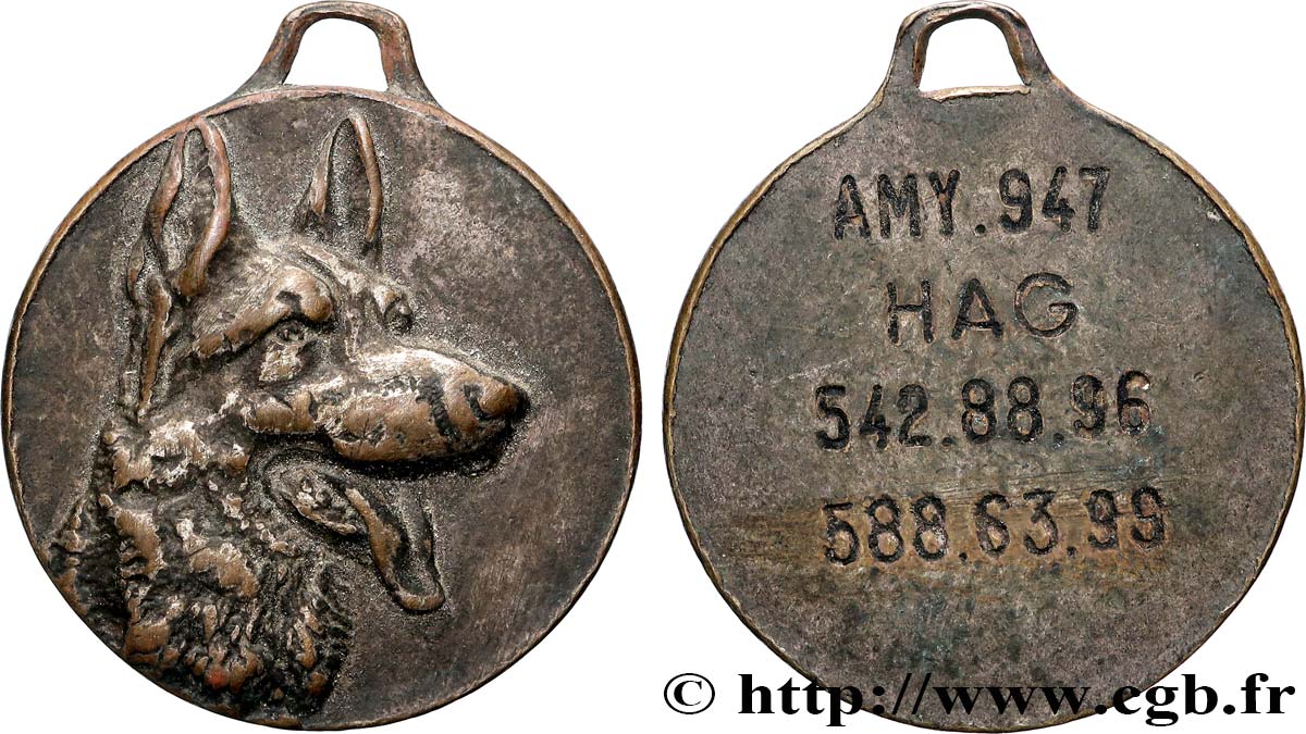 ANIMALS Médaille, Berger allemand  XF