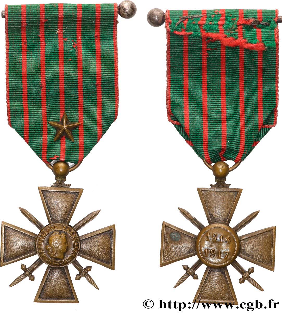 TERZA REPUBBLICA FRANCESE Croix de guerre, 1914-1917 q.SPL