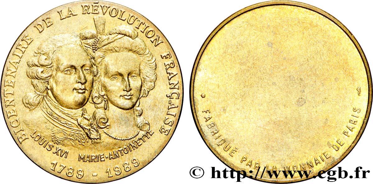 CINQUIÈME RÉPUBLIQUE Médaille, Bicentenaire de la Révolution Française TTB