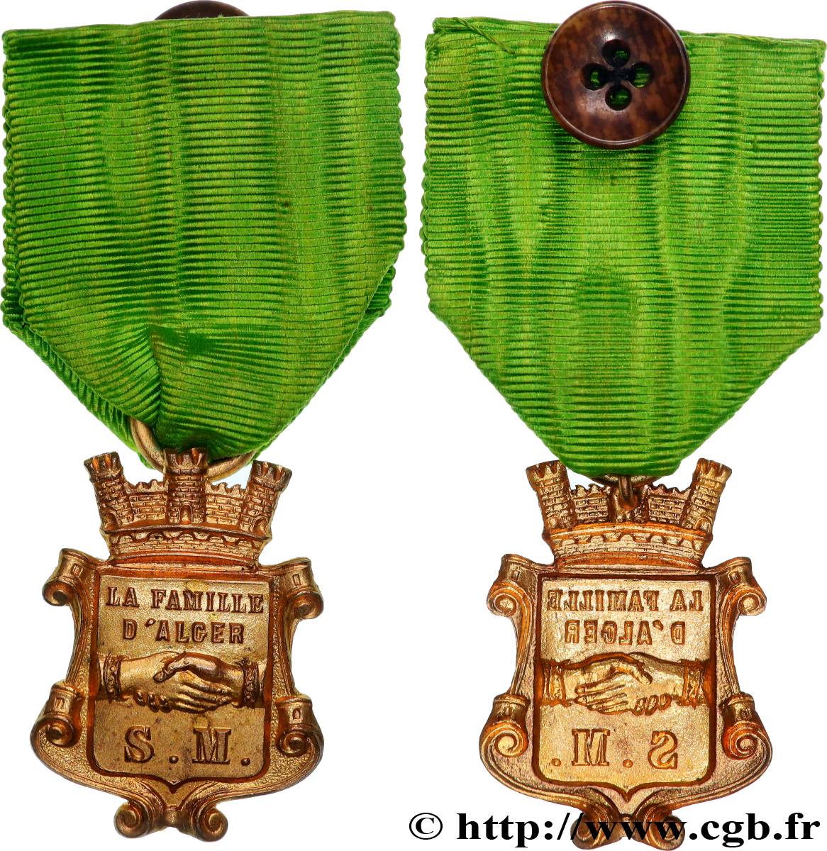 ALGÉRIE - TROISIÈME RÉPUBLIQUE Médaille, La Famille d’Alger AU