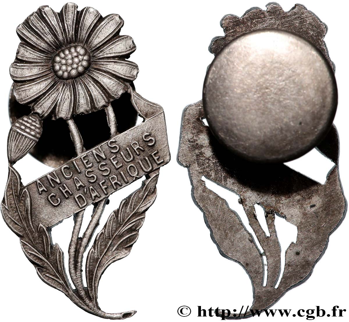 ALGÉRIE - TROISIÈME RÉPUBLIQUE Insigne, Anciens chasseurs d’Afrique AU