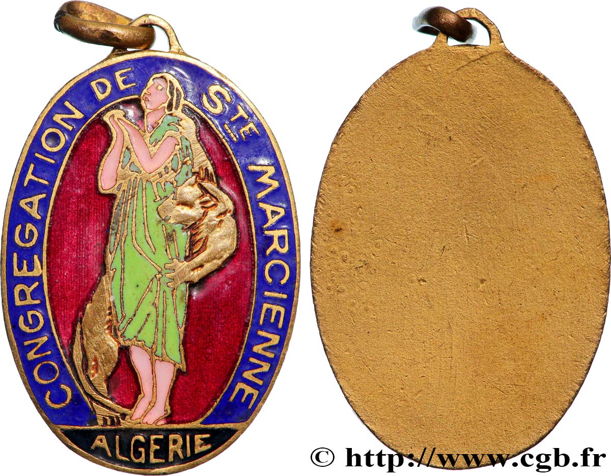 ALGÉRIE - TROISIÈME RÉPUBLIQUE Médaille, Congrégation Sainte Marcienne TTB+