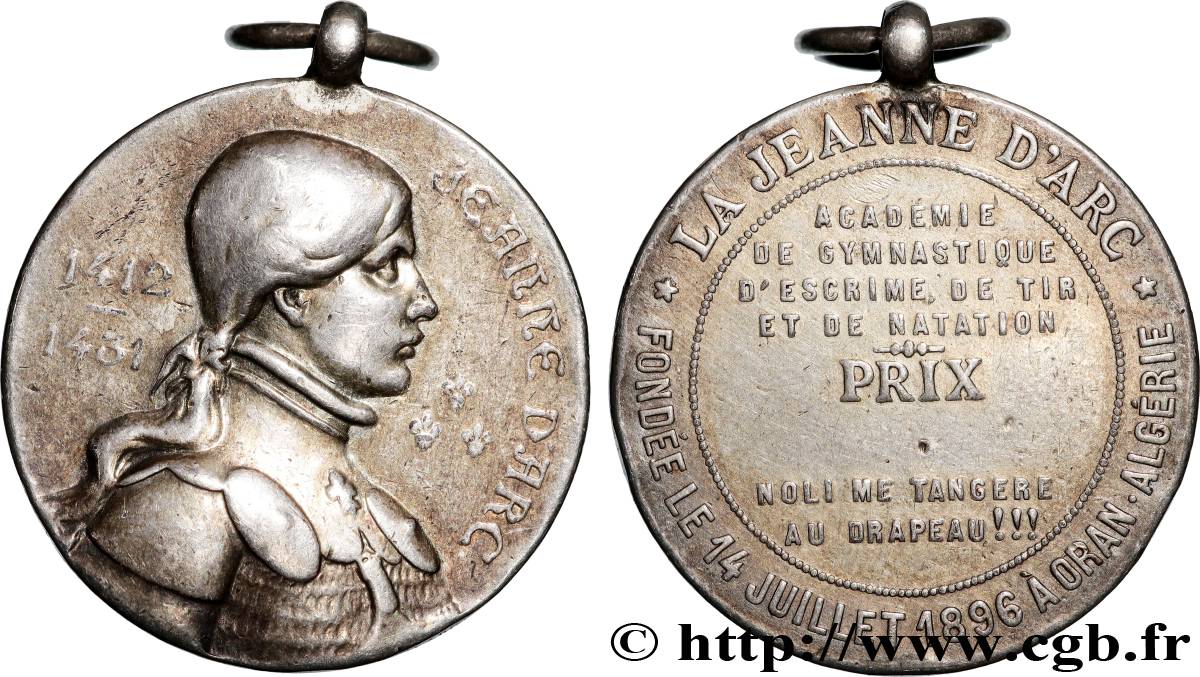 ALGÉRIE - TROISIÈME RÉPUBLIQUE Médaille, Académie la Jeanne d’Arc TTB