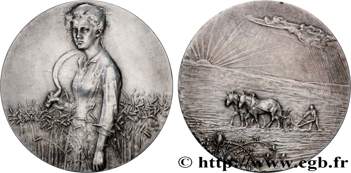 III REPUBLIC Médaille, La moisson, n°3 AU