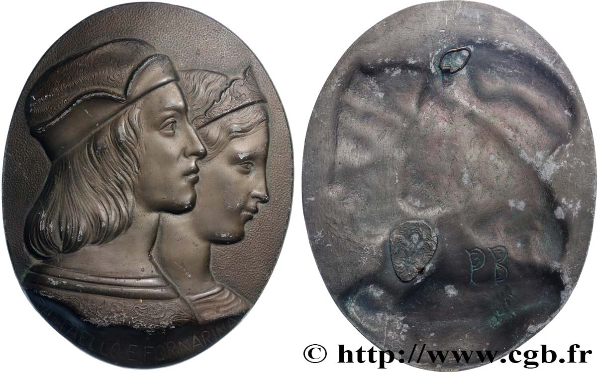 ART, PEINTURE ET SCULPTURE Plaque, Raphaël et la Fornarina TTB
