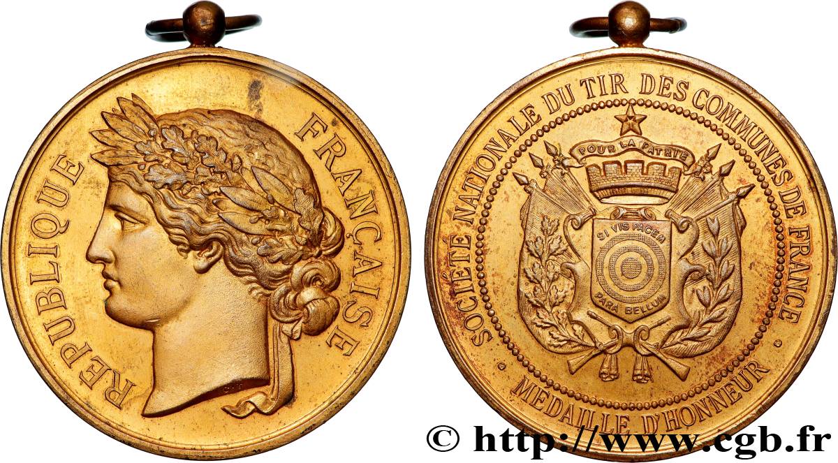 SHOOTING AND ARQUEBUSE Médaille d’honneur, Société Nationale du Tir des communes de France AU