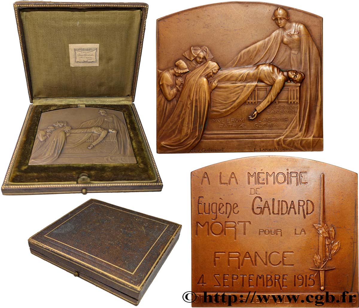 TROISIÈME RÉPUBLIQUE Plaquette, A la mémoire de Eugène Gaudard, Offert par le Crédit Lyonnais SUP