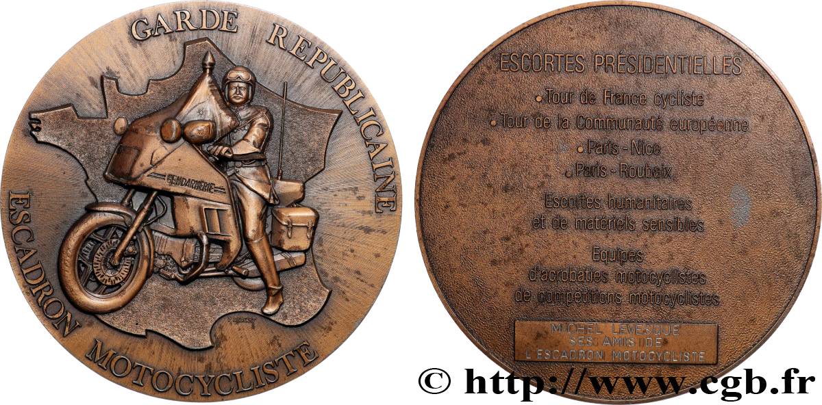 POLICE AND GENDARMERIE Médaille, Garde républicaine, escadron motocycliste AU