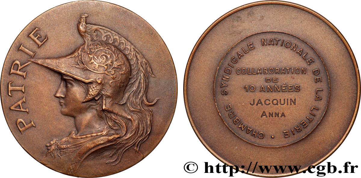ASSOCIATIONS PROFESSIONNELLES - SYNDICATS. XIXe Médaille de récompense MBC+