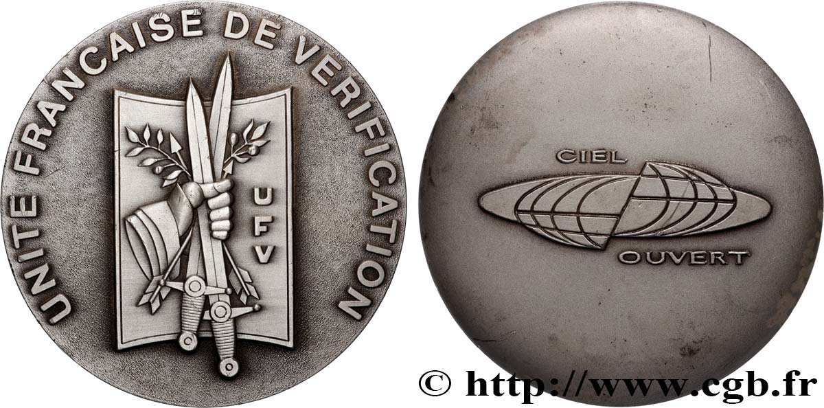 CINQUIÈME RÉPUBLIQUE Médaille, Unité Française de Vérification TTB+