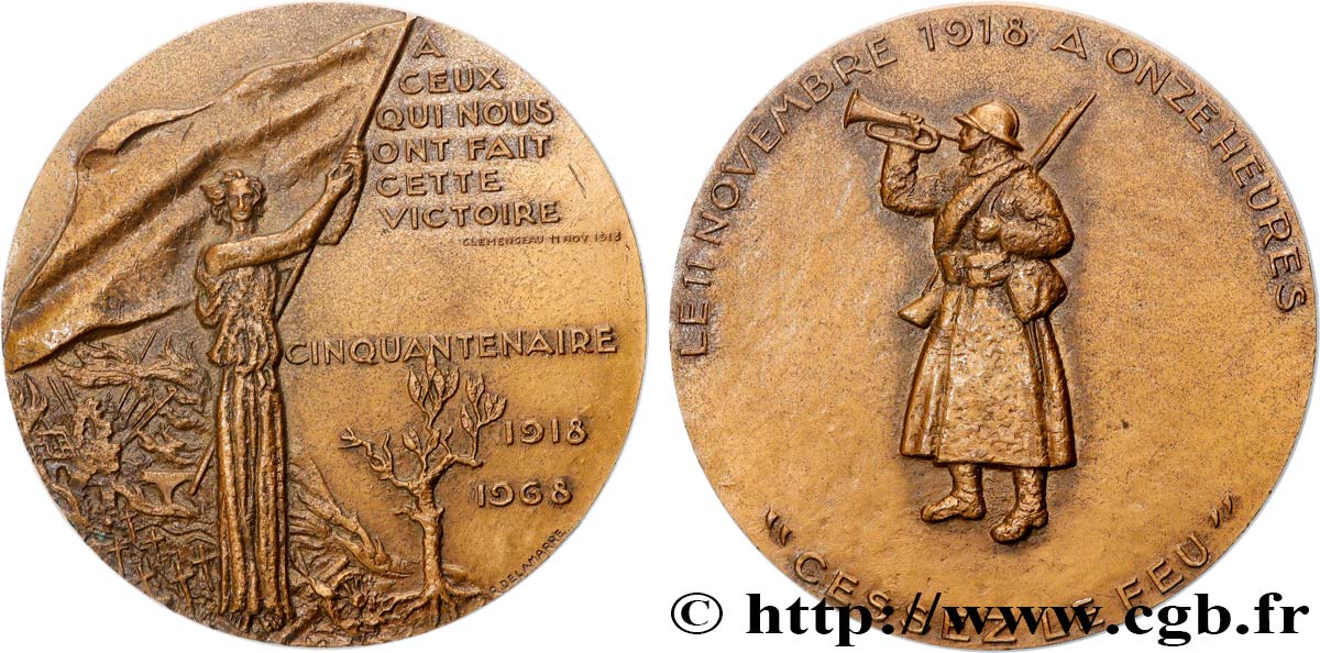 FUNFTE FRANZOSISCHE REPUBLIK Médaille, Cinquantenaire de la victoire VZ