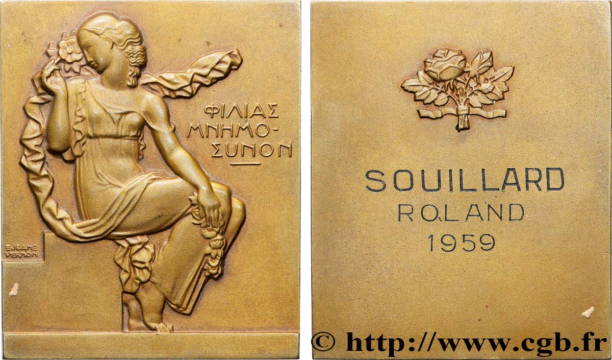 V REPUBLIC Plaquette, Gage d’amitié par Jean Vernon AU