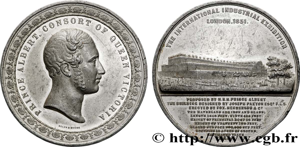 GREAT-BRITAIN - VICTORIA Médaille du Crystal Palace - Prince Albert XF