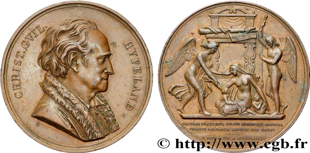 ALLEMAGNE - ROYAUME DE PRUSSE - FRÉDÉRIC-GUILLAUME III Médaille, 50e anniversaire du doctorat de Christoph Wilhelm Hufeland fVZ/SS