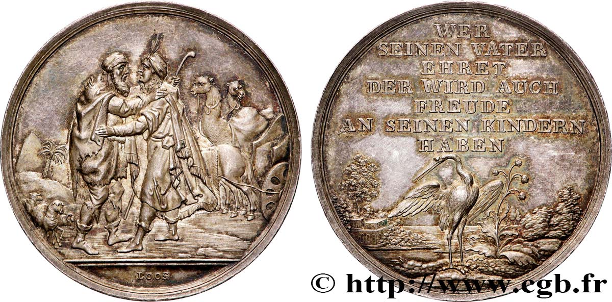 ALLEMAGNE Médaille, Jacob et Joseph, Honore ton père SUP