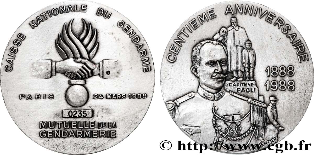 ASSURANCES Médaille, 100e anniversaire de la caisse nationale du gendarme TTB