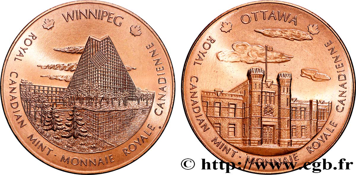 TOURISTIC MEDALS Médaille touristique, Monnaie royale canadienne, Winnipeg et Ottawa AU
