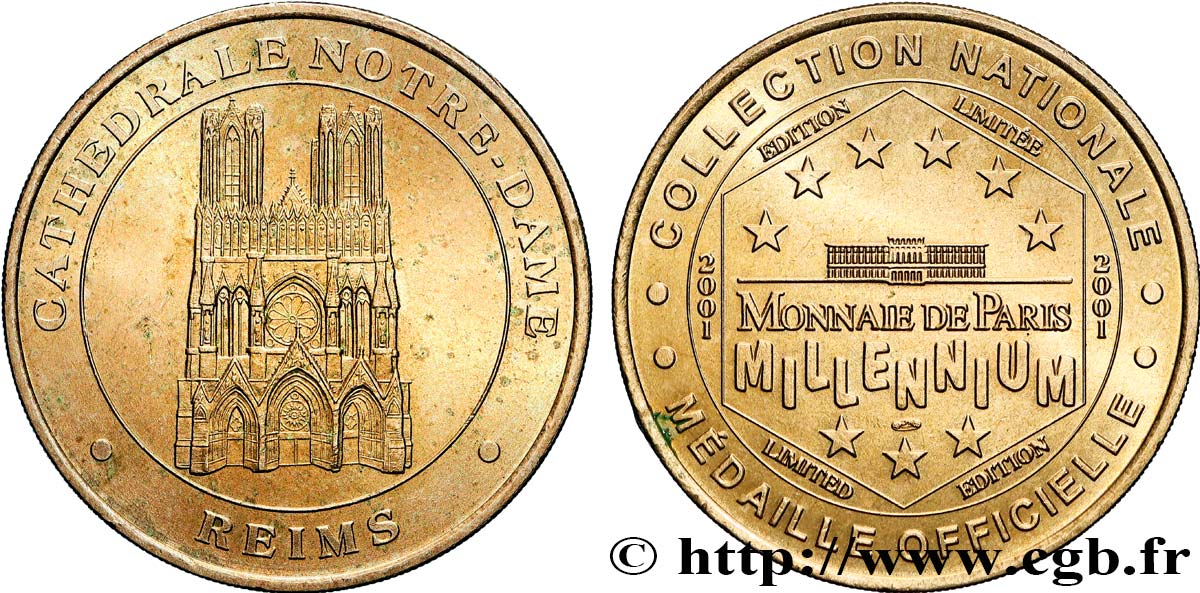 MÉDAILLES TOURISTIQUES Médaille touristique, Cathédrale Notre-Dame de Reims TTB+/SUP